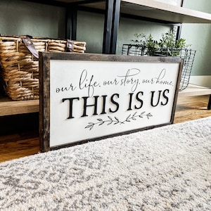 This is Us Wood Sign | 3D Laser Cut, Farmhouse Decor