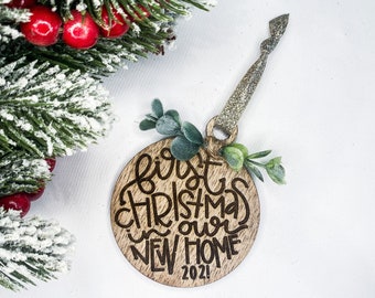 First Christmas in Our New Home Christmas Ornament | Personalized Christmas Ornament | New Home Owners Gift | New Home Gift | Christmas Gift