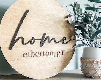 Custom Home Round Wood Sign | Wooden 3D Laser Sign | Wood Sign | Wooden Sign | Laser Wood Sign | 3D Wood Sign | Home Wood Sign