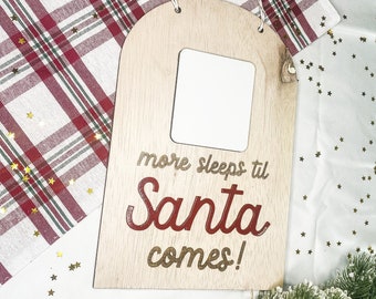 Sleeps Til Santa Reusable Letter Board | Santa Whiteboard | Milestone Board | Dry Erase Christmas Sign | Letter to Santa Sign