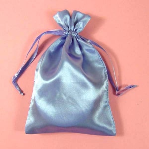 30 French Blue Satin Bags with Drawstrings, 3&quot;x4&quot;, 4&quot;x6&quot;, 5&quot;x8&quot;