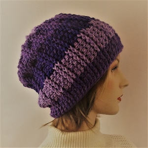 Slouchy Hat Muster häkeln mit #4 Worsted Weight Garn - Slouchy Hat Muster- Slouchy Beanie PDF - Slouchy Muster - Winter Mütze Muster
