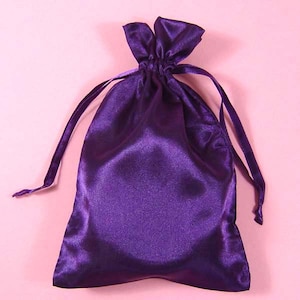 30 Purple Satin Bags with Drawstrings, 3&quot;x4&quot;, 4&quot;x6&quot;, 5&quot;x8&quot;