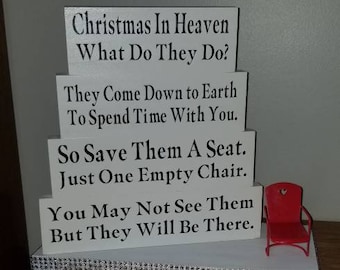 Christmas in Heaven, Christmas in Heaven with a chair, Christmas in heaven with a bench, remembering loved ones, missing love ones