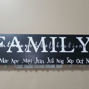 Family birthday wood sign, celebration sign, wood birthday sign, anniversary sign, special dates, family calendar, wood calendar