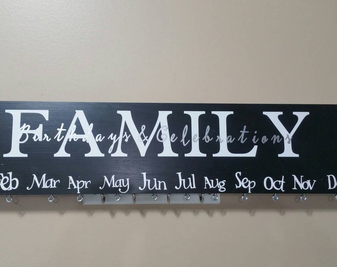 Family birthday wood sign, celebration sign, wood birthday sign, anniversary sign, special dates, family calendar, wood calendar