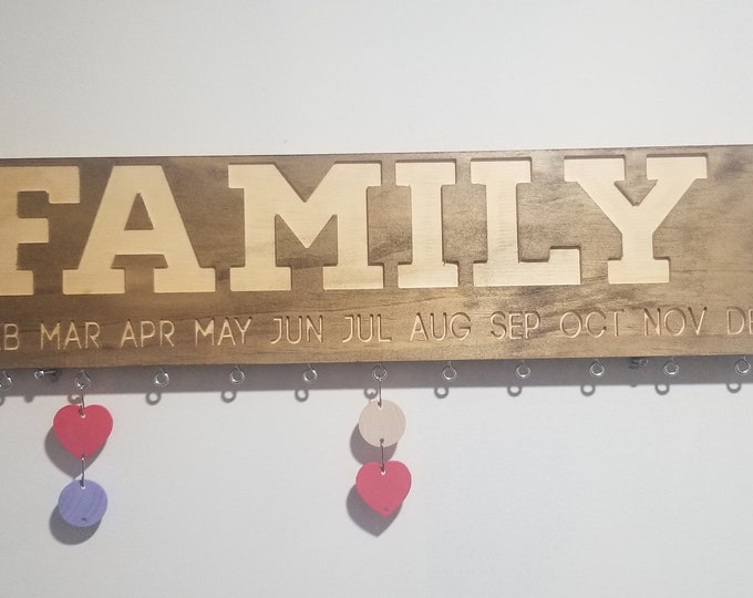 Engraved Family birthday wood sign, celebration sign, wood birthday sign, anniversary sign, special dates, family calendar engraved