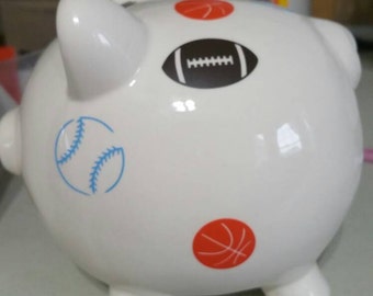 Personalized boy piggy bank