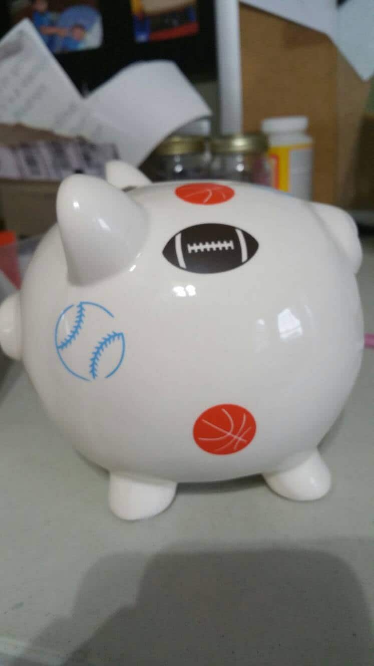 Personalized boy piggy bank
