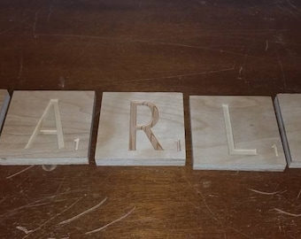 engraved 3x3 Large Scrabble Tiles, Large Scrabble wall art, Wall art, Scrabble letters, Large Scrabble letters, tiles, Personalized wall art