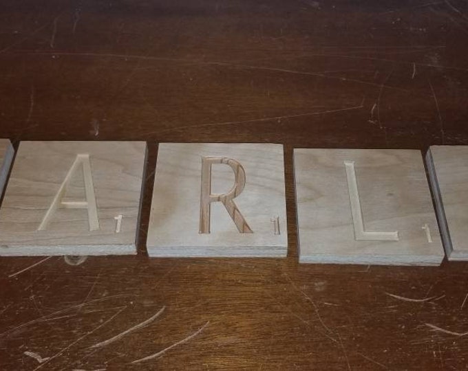 engraved 3x3 Large Scrabble Tiles, Large Scrabble wall art, Wall art, Scrabble letters, Large Scrabble letters, tiles, Personalized wall art