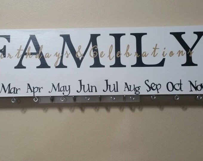 Family birthday wood sign, celebration sign, wood birthday sign, anniversary sign, special dates, family calendar