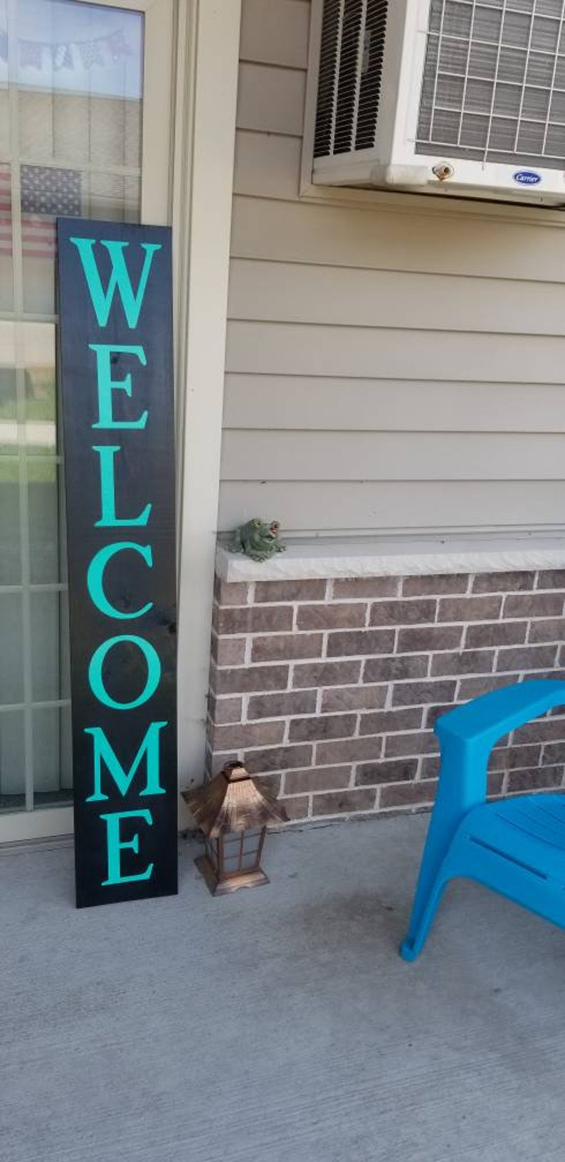 WELCOME Front porch wooden sign, front porch sign, Welcome sign, Vertical Welcome sign, entry way sign, rustic Welcome sign, Black welcome image 2