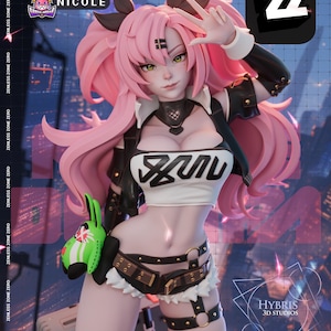 Hand painted or unpainted nicole demara | 3d printed figure | 12k resolution no layer lines | extreme detail | zenless zone zero