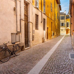 Bike on Cobblestone Street