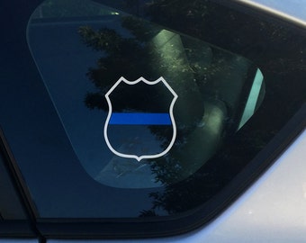 Reflective "Blue Line" Badge Decal