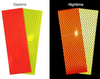 Reflective Fluorescent Prismatic Strips (4 Pack)