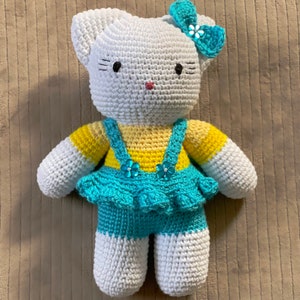 Free Shipping Crochet Stuffed Toy Animal Amigurumi Cat Kitty Large Acrylic Plush Handmade Cute