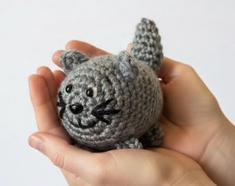 Crochet Stuffed Toy Amigurumi Animal Cat Kitty Small Acrylic Plush Handmade Cute Ready to Ship Cute Pet Kitten