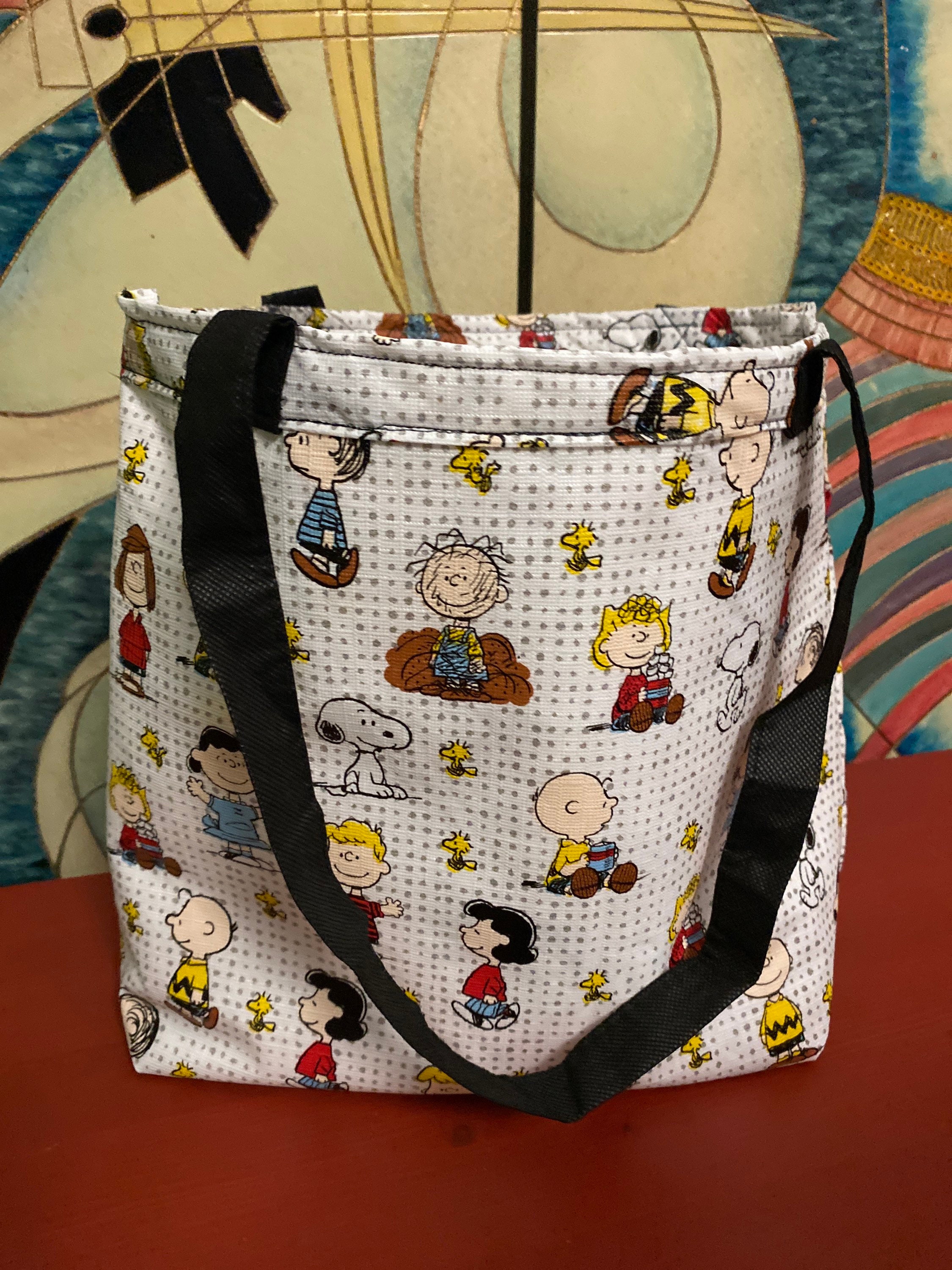 Snoopy Charlie Brown Peanuts water resistant lunch tote bag Etsy