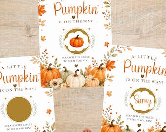 A Little Pumpkin Is On The Way Game | Fall Baby Shower Scratch Off Cards