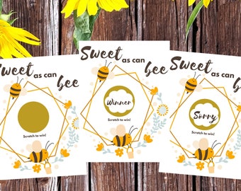 Bumble Bee Baby Shower Scratch Off Game – Raffle Tickets