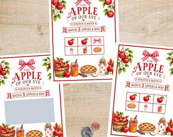Apple of Our Eye Scratch Off Cards| Fall Baby Shower Orchard Game