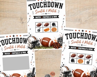 Football Scratch Off Cards | Game Day Party Cards | Tailgate Party Game | Football Season Activity