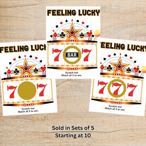 Casino Party Scratch off Card Game - Slot Machine - Free Play- Vegas Night - Poker Party-Gambling - Party Game - Adult Theme - Raffle Ticket