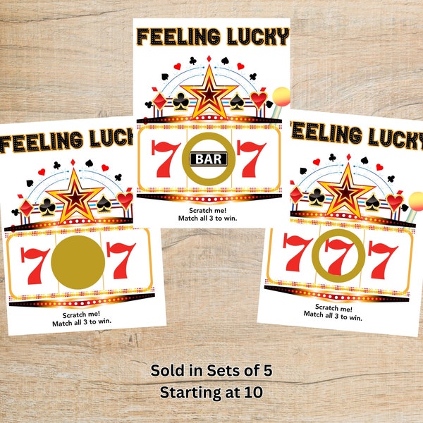 Casino Party Scratch off Card Game -Slot Machine Ticket - Vegas Night - Gambling - Birthday Party Games - Adult Theme - Raffle Tickets