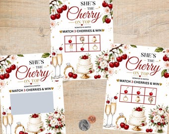 She’s the Cherry on Top Bridal Shower Game | Cherry Scratch Off Cards