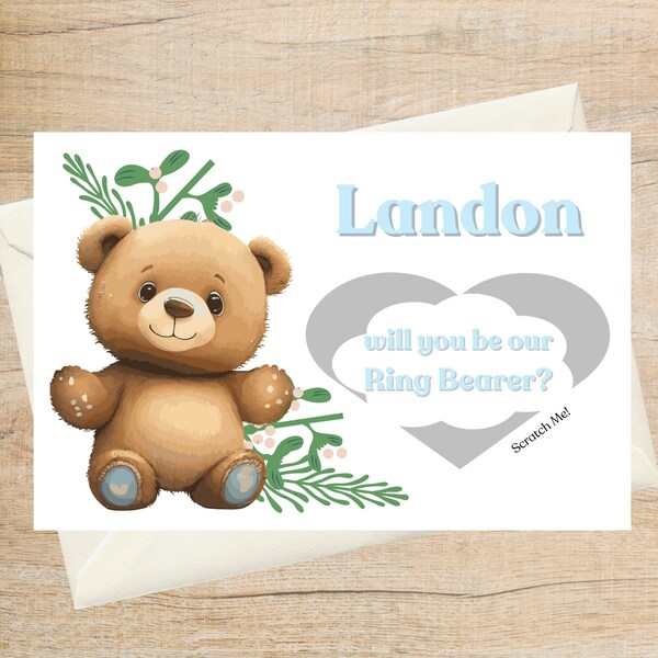 Ring Bearer Proposal Scratch off Card - Will you be our Ring Bearer? - Asking Cards - Bridal Party Cards - Wedding Party Invitations