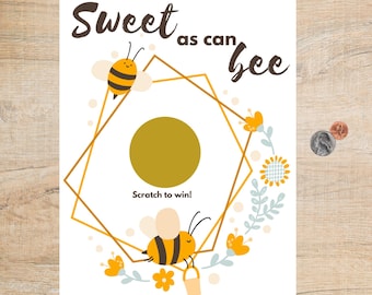 Bumble Bee Baby Shower Scratch Off Game – Raffle Tickets