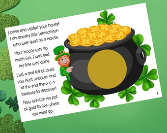 St. Patrick's Scratch Off Scavenger Hunt – Kids Party Game, Set of 6