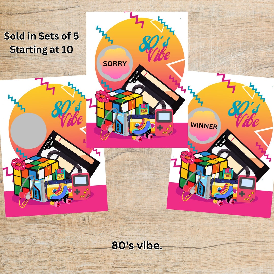 80's Vibe Scratch off Cards - Retro Party Game - Etsy