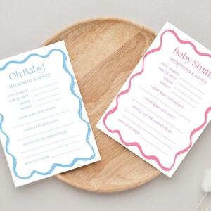Baby Shower Activity Printable Download, Baby Predictions and Advice, Editable Canva Template