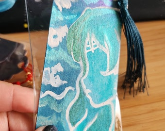 Neptune Hand painted traditional watercolor bookmark