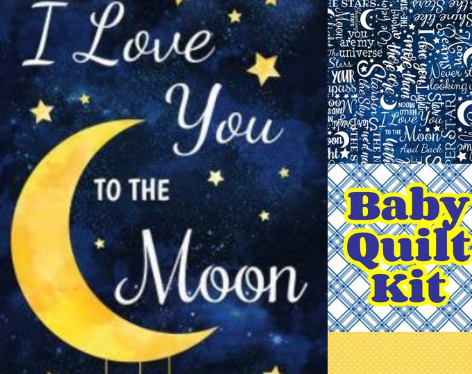Baby Quilt Kit Baby Boy Quilt Kit I Love You to the Moon and Etsy