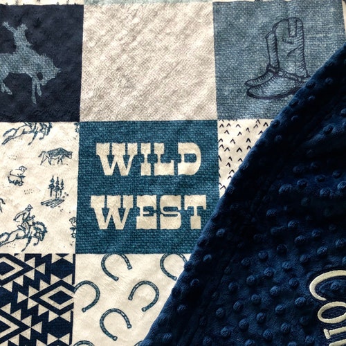 Western Baby Boy Blanket Personalized Blanket Cowboy Boots Etsy