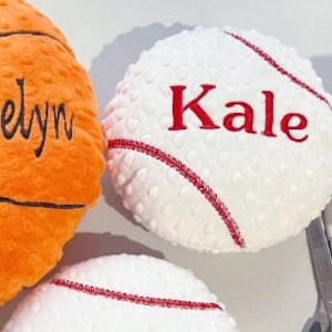 Personalized baseball Pillow, Soft minky plush, softball, kids sports softie, plushie throw, embroidered, handmade, child baby toy T ball