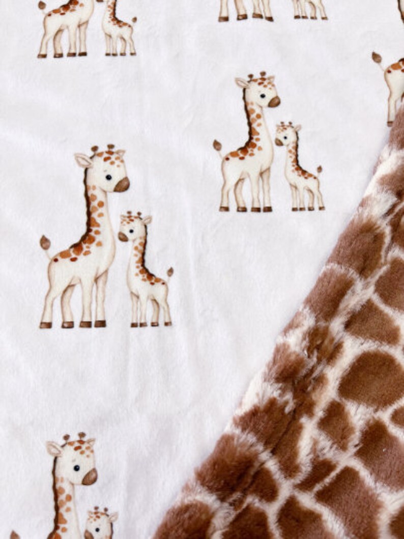 Giraffe Baby Blanket Gift for Baby or Toddler Minky Soft Etsy