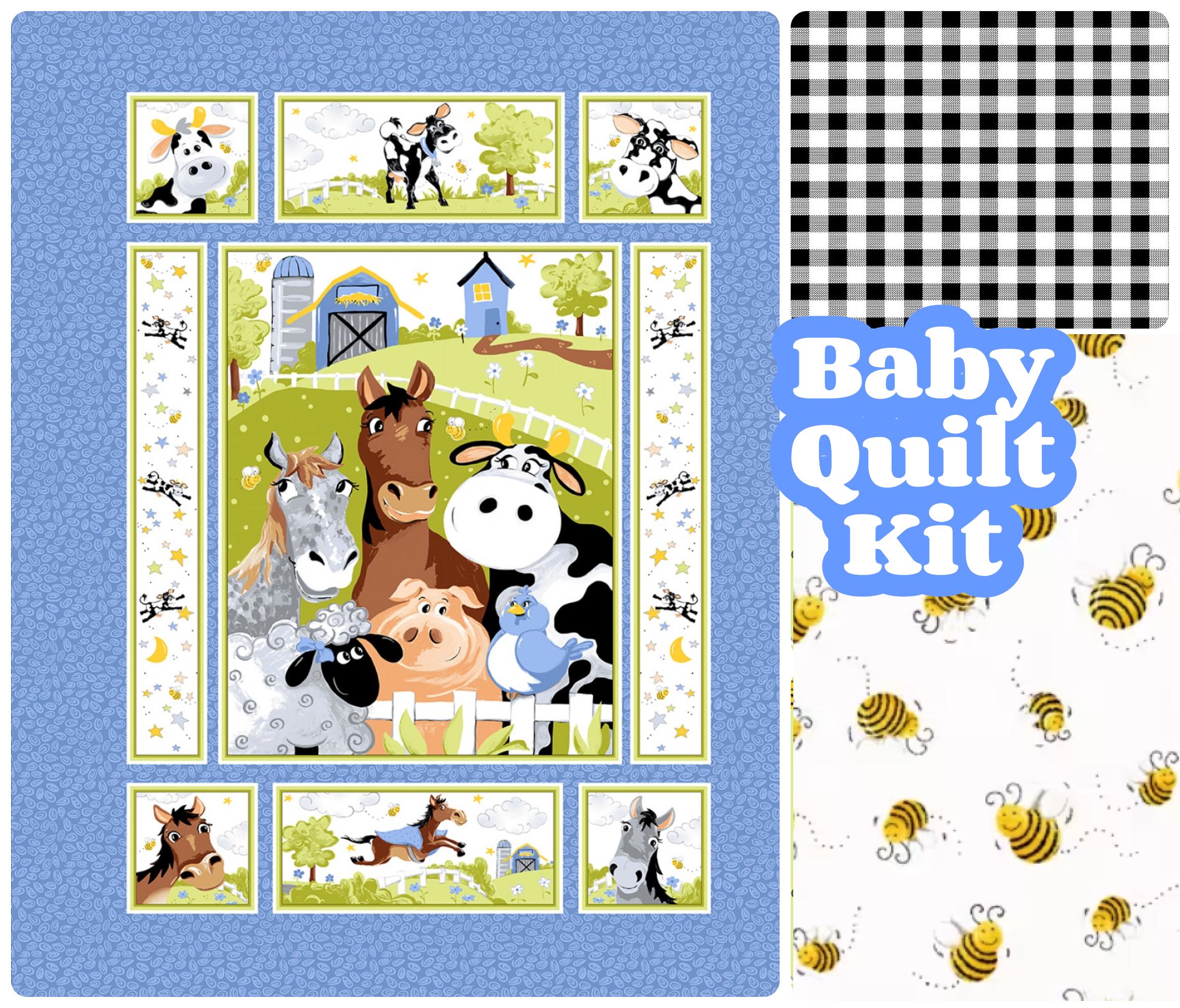Farm Animal Baby Girl Fabric