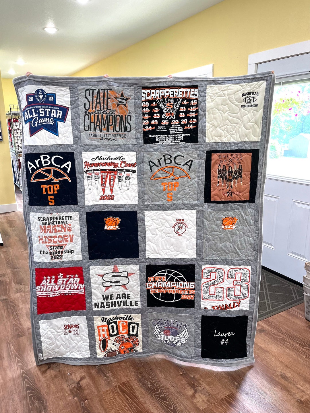 T Shirt Quilt, Memory Throw Blanket, T-shirt Quilt, Sports