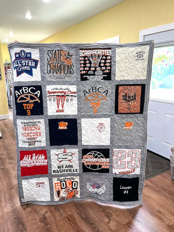 T Shirt Quilt, Memory Throw Blanket, T-shirt Quilt, Sports 