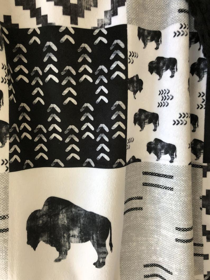 Buffalo Baby Blanket Personalized Southwestern Tribal Etsy