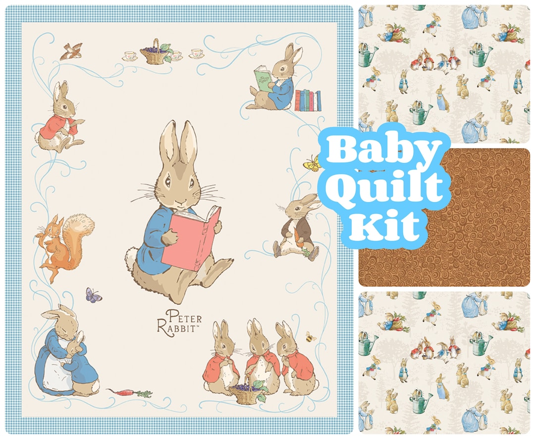 Peter Rabbit Baby Quilt Kit, Riley Blake, Easy Panel Quilt, Cotton ...
