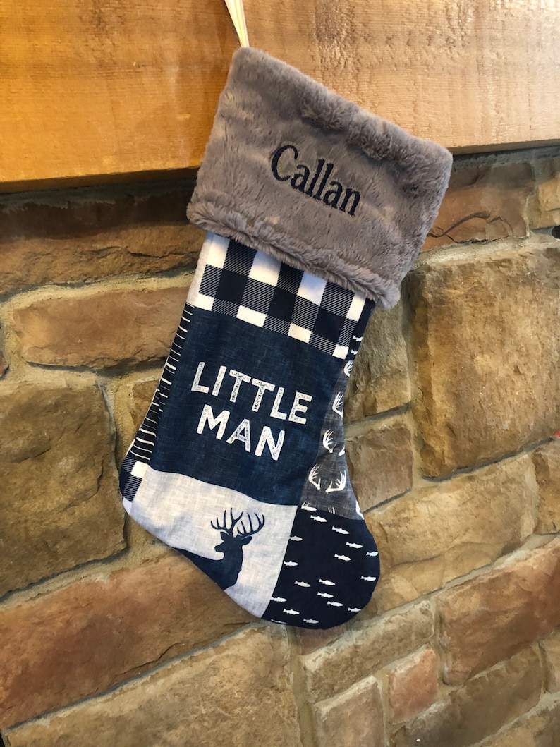 Baby Boy Christmas Stockings Little Man Woodland Etsy