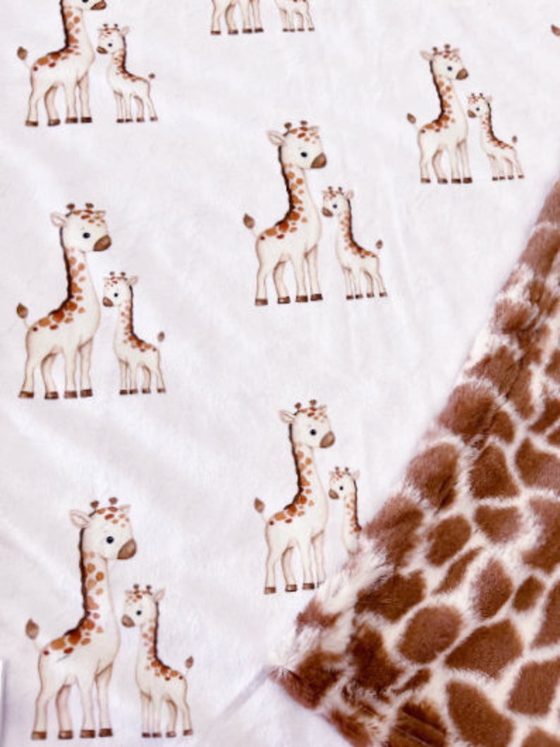 Giraffe Baby Blanket Gift for Baby or Toddler Minky Soft Etsy