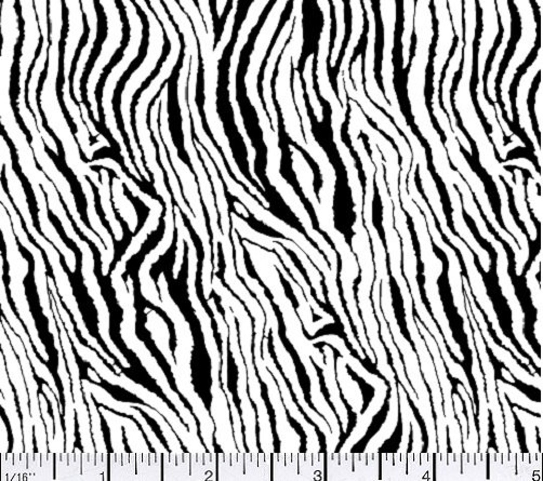 Zebra Print Cotton Fabric by the Yard, Animal Print Cotton Quilting