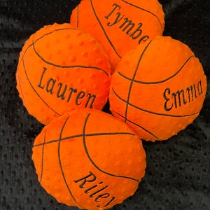 Personalized Basketball Pillow, Soft minky plush throw pillow, kids sports ball softie, plushie,stuffed child toy, stuffie,senior night gift